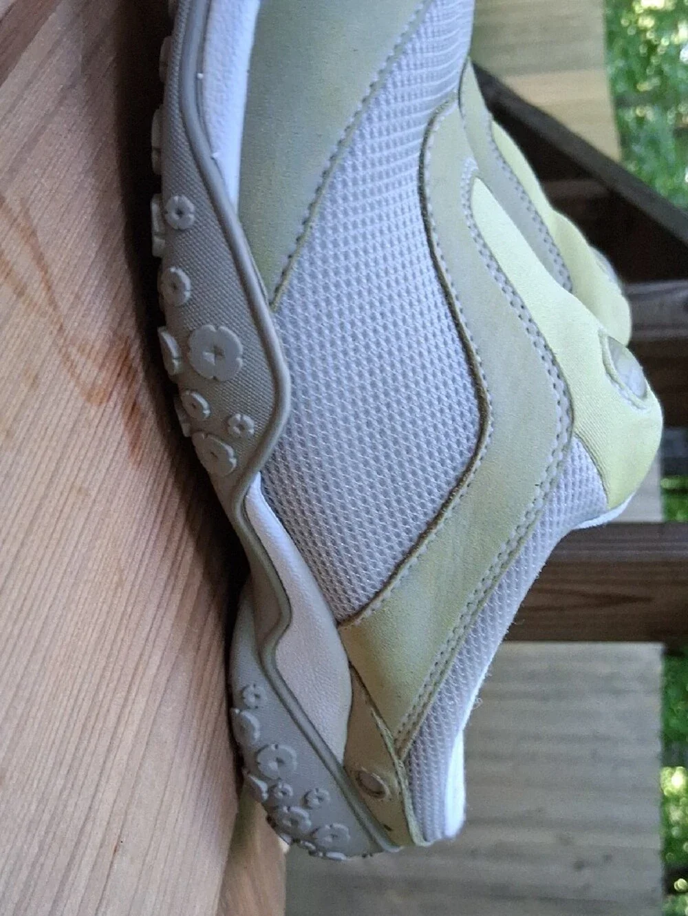 Timberland Light Green and White Slip-On Shoe,sz.6m